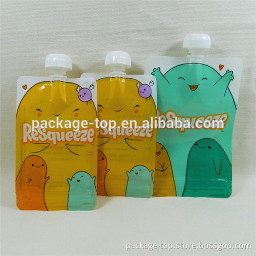 100ml mango apple strawberry flavor juice stand up spout pouch